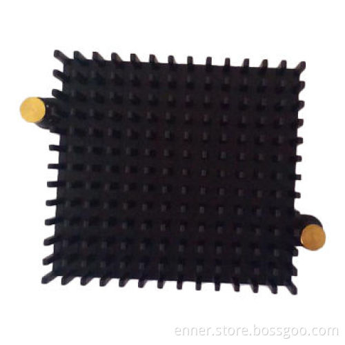 41.4 x 45.2 x 11.7mm, Black Anodized Extruded Aluminum Heat Sink